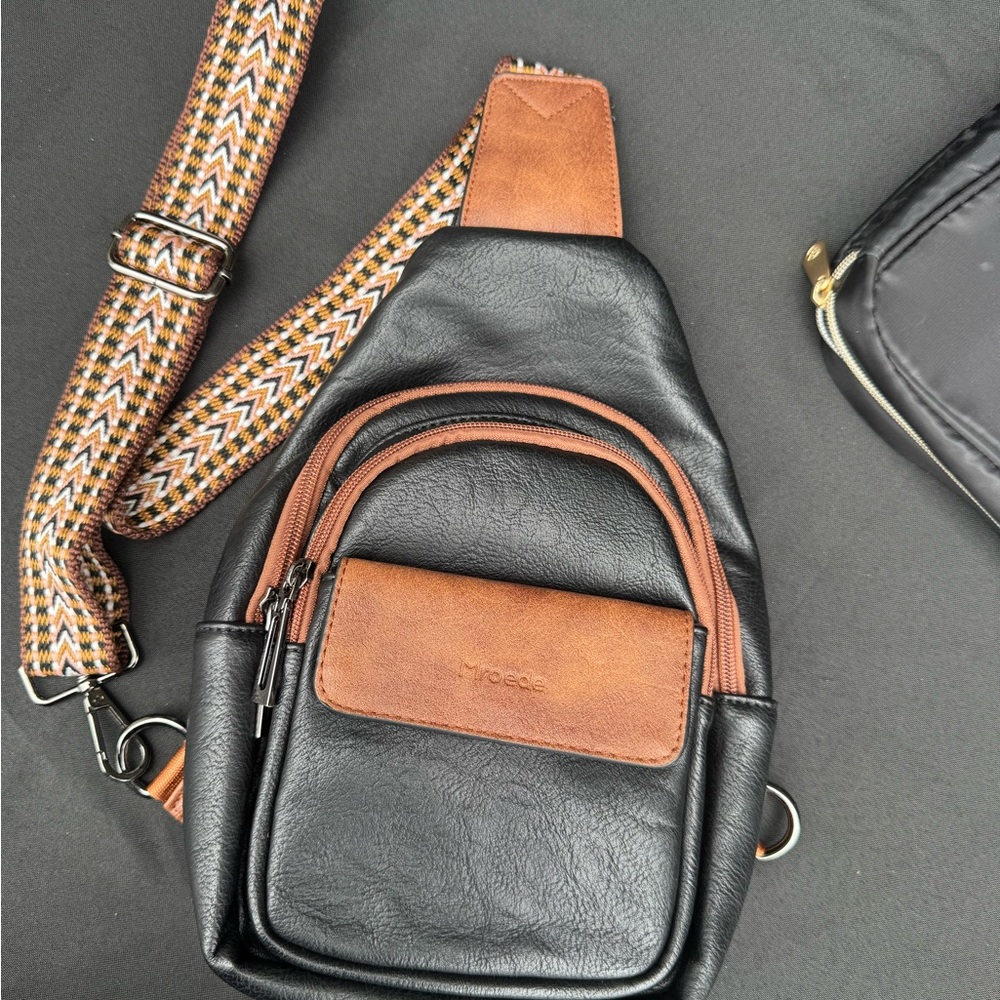 Black and Brown Sling Bag